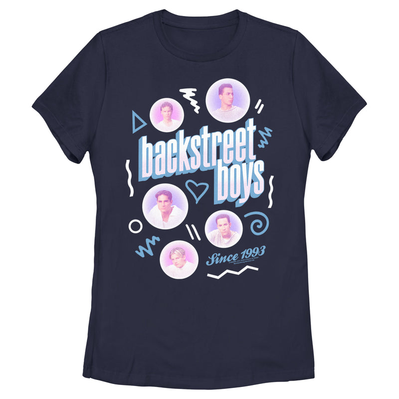 Women's Backstreet Boys Bubble Icons Doodle T-Shirt