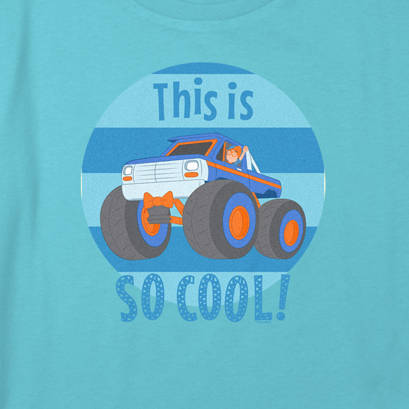 Girl's Blippi This Is So Cool Blue and Orange Truck T-Shirt