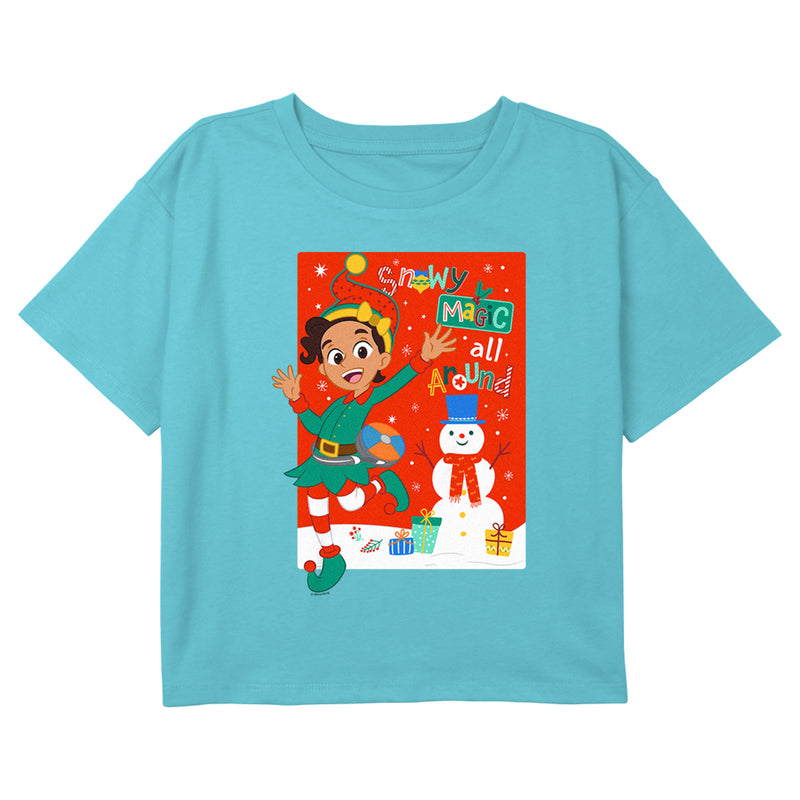 Girl's Blippi Meekah Snowy Magic All Around T-Shirt