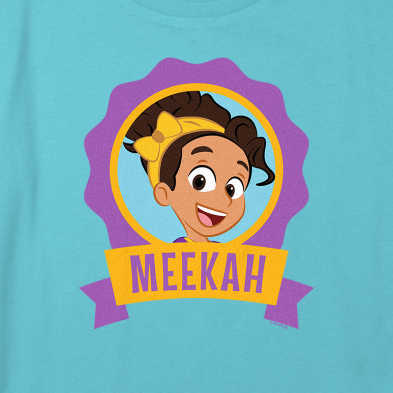 Girl's Blippi Meekah Portrait Badge T-Shirt