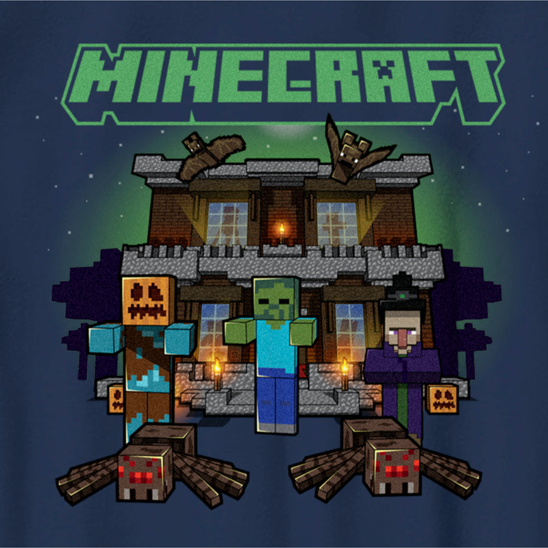 Boy's Minecraft Halloween Creeper Haunted House T-Shirt