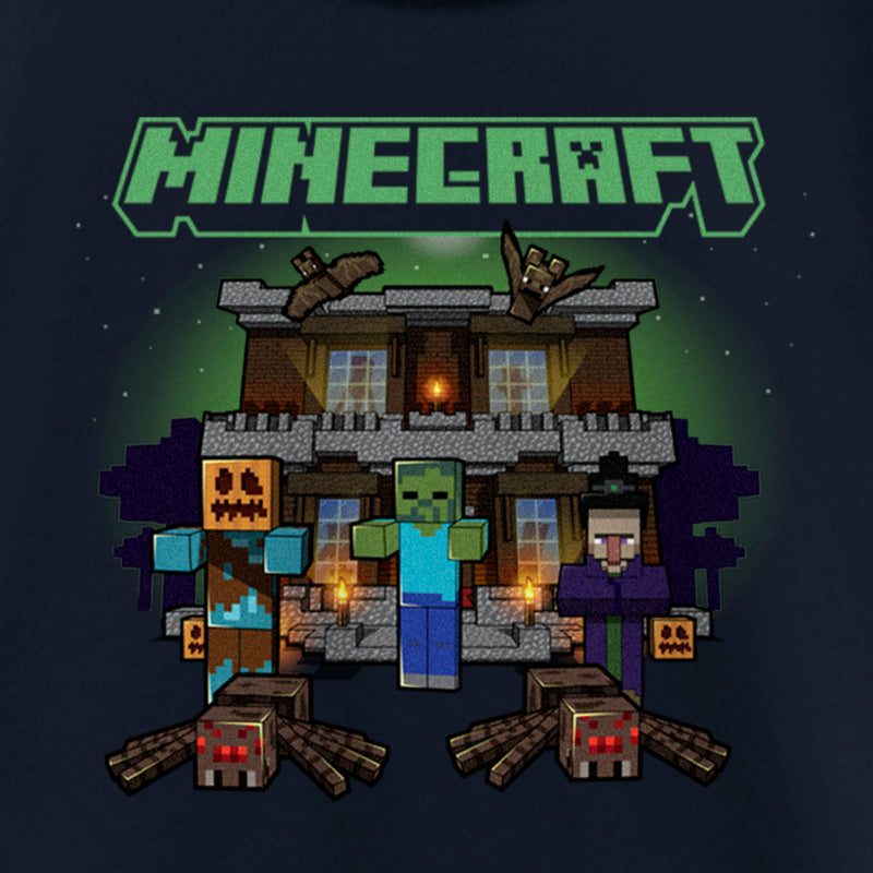 Girl's Minecraft Halloween Creeper Haunted House T-Shirt