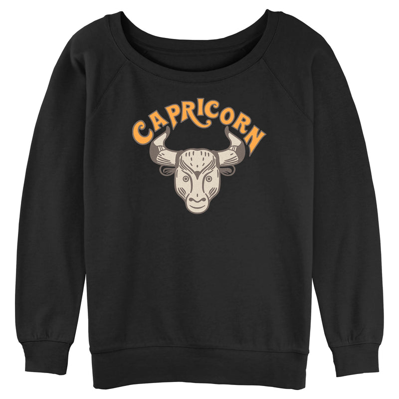 Junior's Lost Gods Zodiac Capricorn Art Symbol Sweatshirt