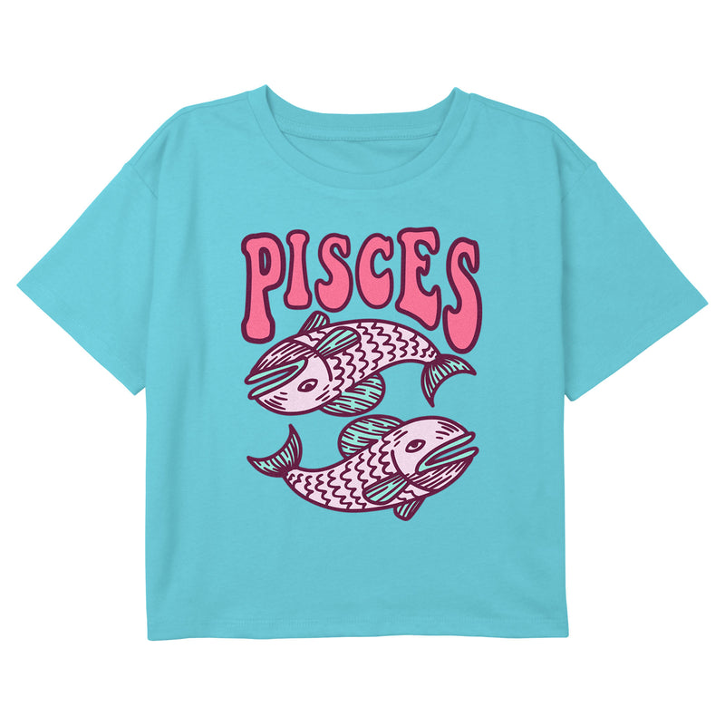 Girl's Lost Gods Zodiac Pisces Art Symbol T-Shirt