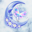 Junior's Lost Gods Airbrushed Half Crescent Moon Butterfly T-Shirt