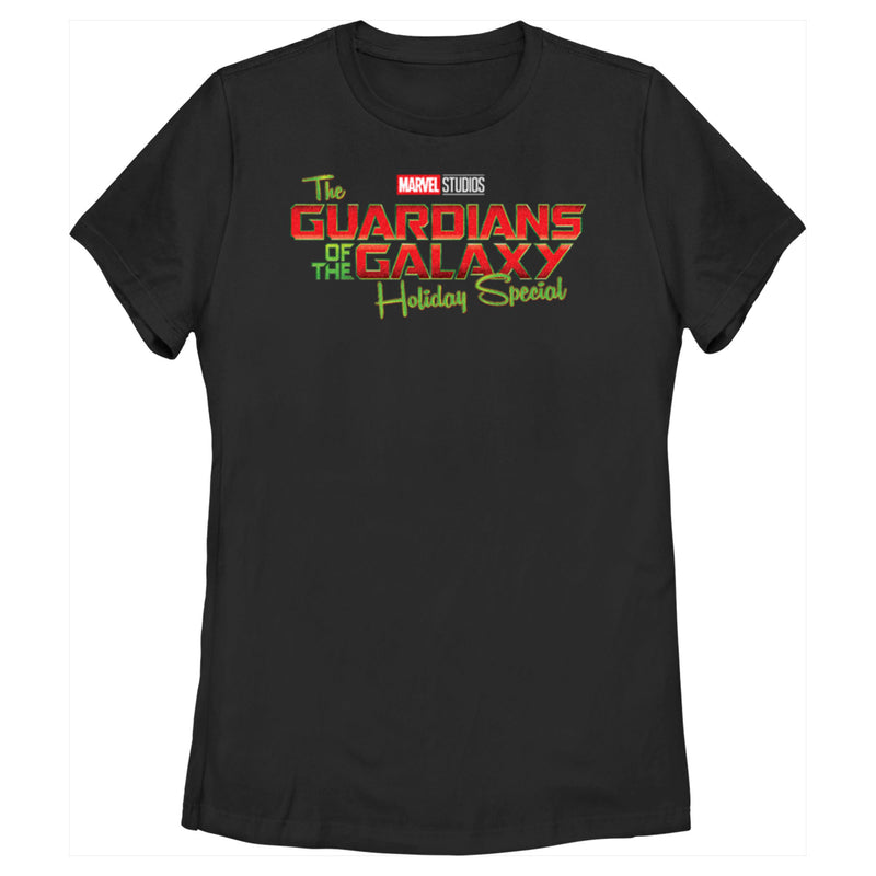 Women's Guardians of the Galaxy Holiday Special Red and Green Logo T-Shirt