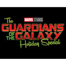 Junior's Guardians of the Galaxy Holiday Special Red and Green Logo Cowl Neck Sweatshirt