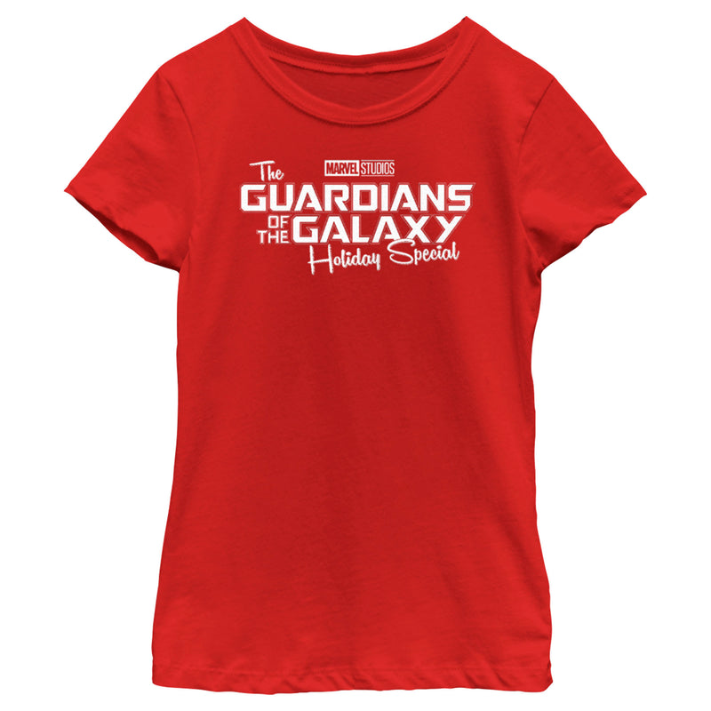 Girl's Guardians of the Galaxy Holiday Special White Logo T-Shirt