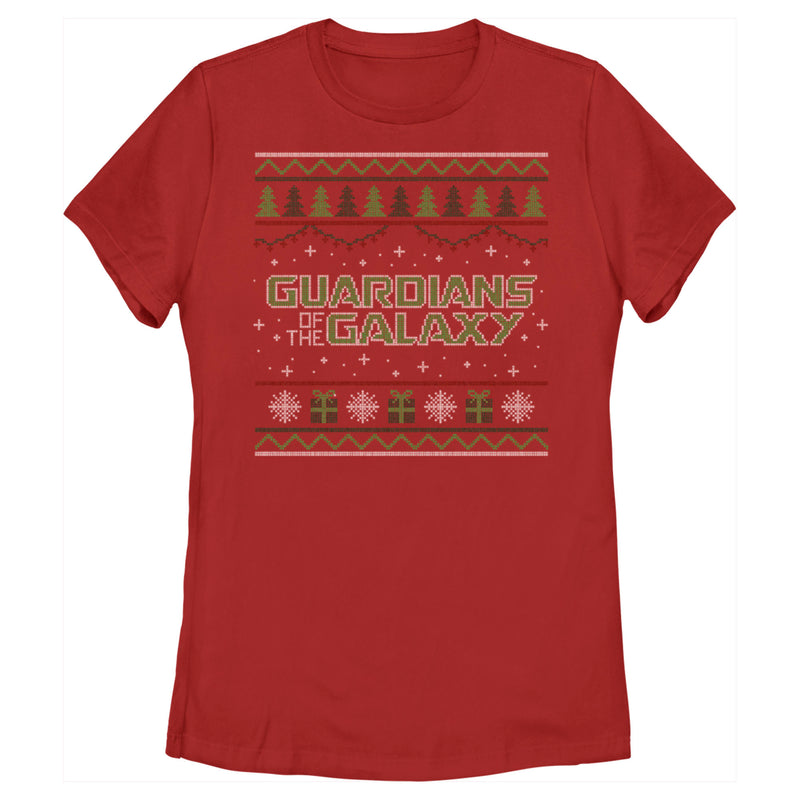 Women's Guardians of the Galaxy Holiday Special Christmas Sweater Print T-Shirt