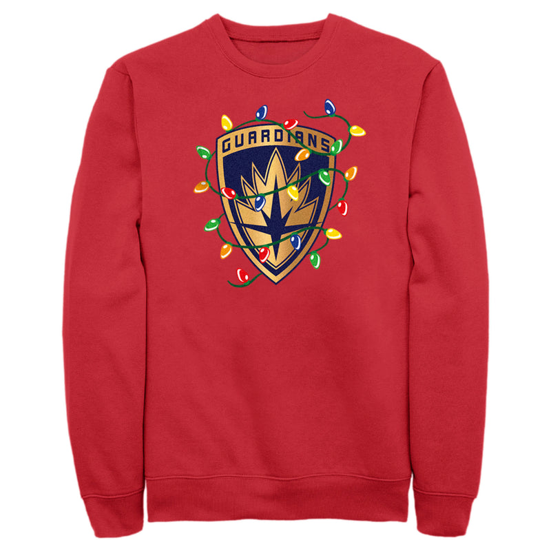 Men's Guardians of the Galaxy Holiday Special Christmas Lights Badge Sweatshirt