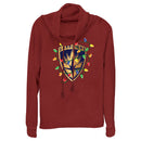 Junior's Guardians of the Galaxy Holiday Special Christmas Lights Badge Cowl Neck Sweatshirt