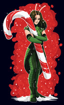 Women's Guardians of the Galaxy Holiday Special Mantis Candy Cane Hug T-Shirt