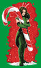 Junior's Guardians of the Galaxy Holiday Special Mantis Candy Cane Hug T-Shirt