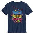 Boy's Guardians of the Galaxy Holiday Special Yondu Ruined Christmas Lights T-Shirt