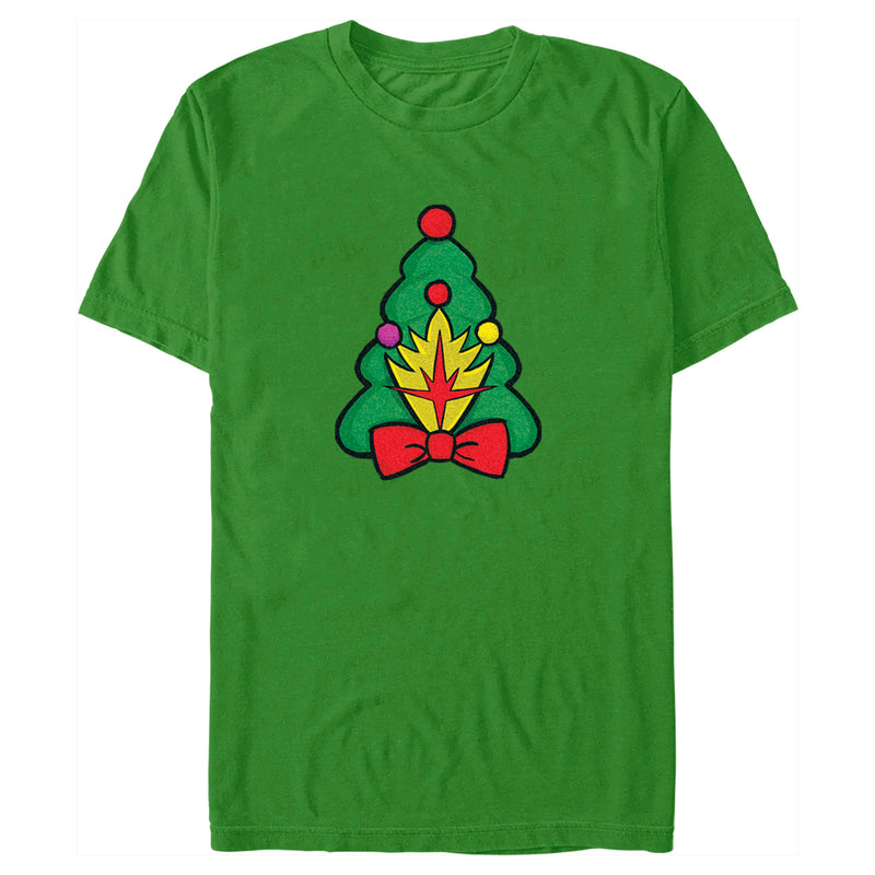 Men's Guardians of the Galaxy Holiday Special Shield Christmas Tree T-Shirt