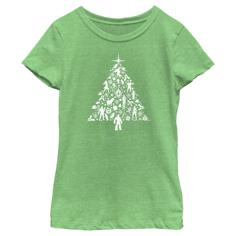 Girl's Guardians of the Galaxy Holiday Special Silhouettes Christmas Tree T-Shirt