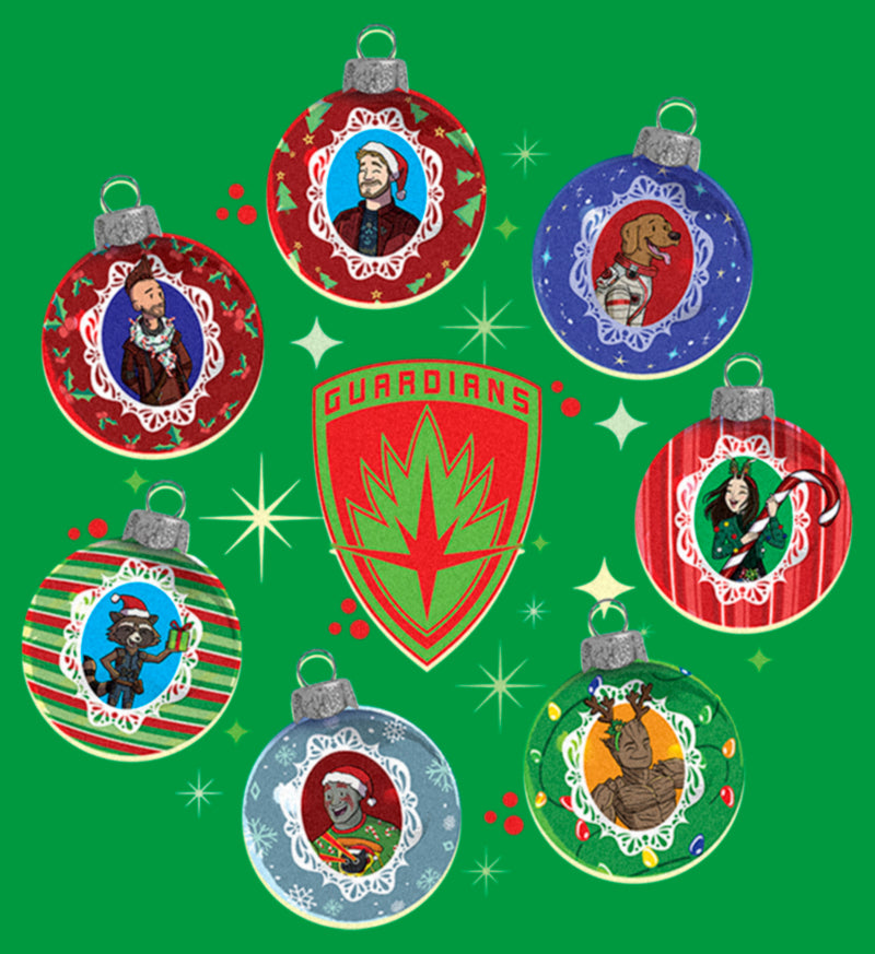 Junior's Guardians of the Galaxy Holiday Special Character Ornaments T-Shirt