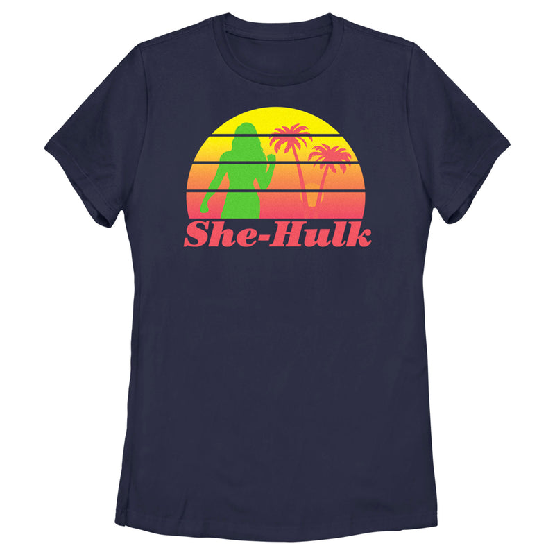 Women's She-Hulk: Attorney at Law Sunset Green Hero T-Shirt