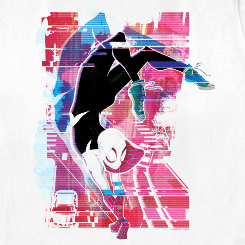 Women's Spider-Man: Across the Spider-Verse Spider Gwen Colorful Poster T-Shirt