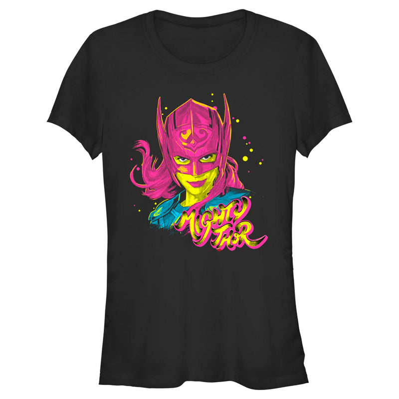 Junior's Marvel: Thor: Love and Thunder Jane Foster Pink Portrait T-Shirt
