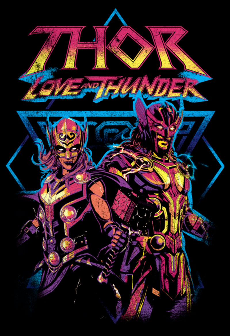 Junior's Marvel: Thor: Love and Thunder Distressed Main Characters T-Shirt