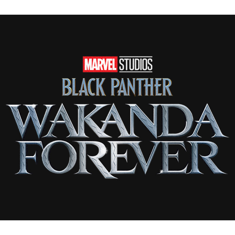 Girl's Black Panther: Wakanda Forever Metallic Movie Logo T-Shirt