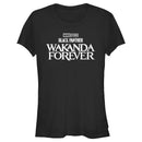 Junior's Black Panther: Wakanda Forever Black and White Movie Logo T-Shirt