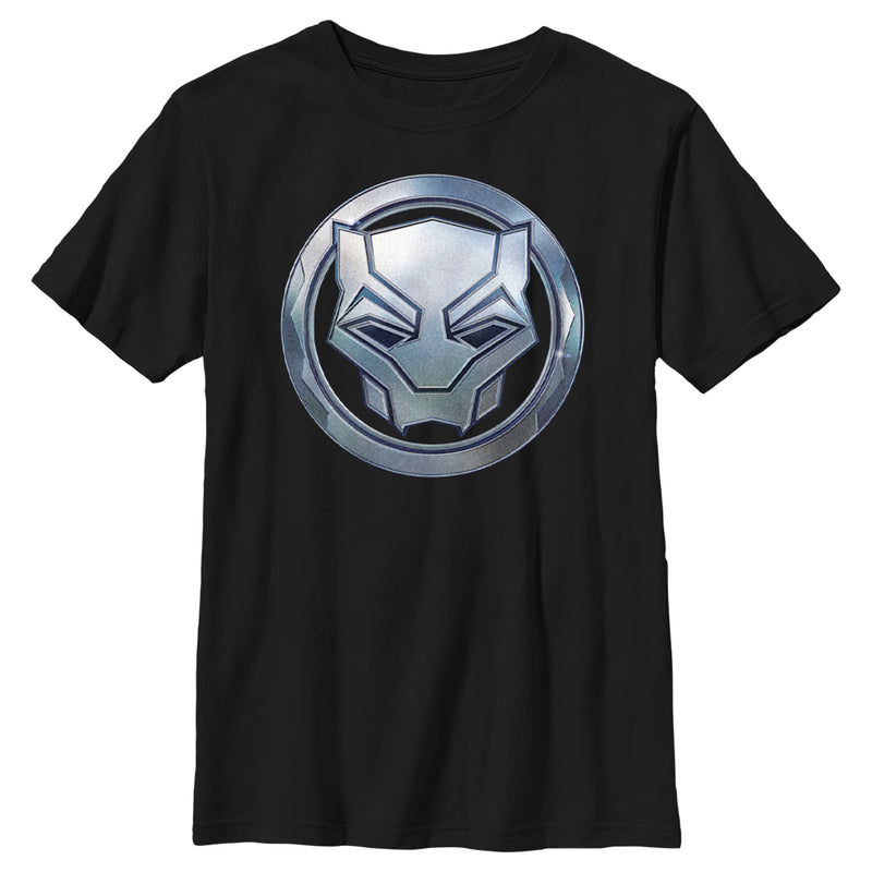 Boy's Black Panther: Wakanda Forever Metallic Panther Icon T-Shirt