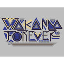 Men's Black Panther: Wakanda Forever Yellow and Blue Pattern Logo T-Shirt