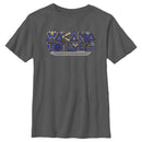 Boy's Black Panther: Wakanda Forever Yellow and Blue Pattern Logo T-Shirt