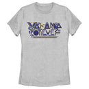 Women's Black Panther: Wakanda Forever Yellow and Blue Pattern Logo T-Shirt