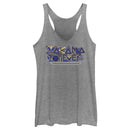 Women's Black Panther: Wakanda Forever Yellow and Blue Pattern Logo Racerback Tank Top