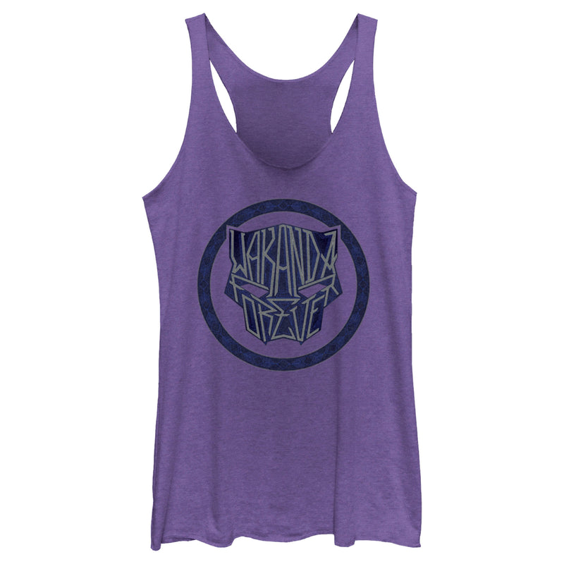 Women's Black Panther: Wakanda Forever Panther Logo Racerback Tank Top