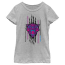 Girl's Black Panther: Wakanda Forever Geometric Black Panther Icon Scratch T-Shirt