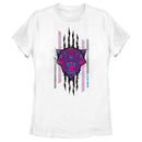 Women's Black Panther: Wakanda Forever Geometric Black Panther Icon Scratch T-Shirt