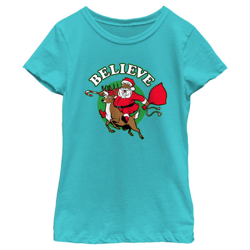 Girl's Lost Gods Believe Santa Candy Cane T-Shirt