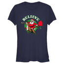 Junior's Lost Gods Believe Santa Candy Cane T-Shirt