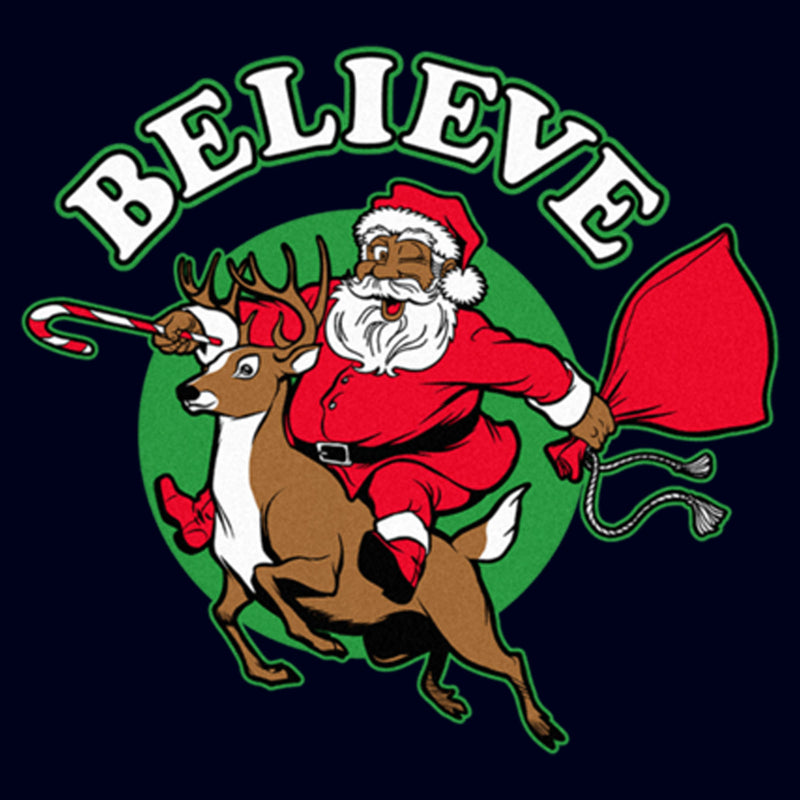 Junior's Lost Gods Believe Santa Candy Cane T-Shirt