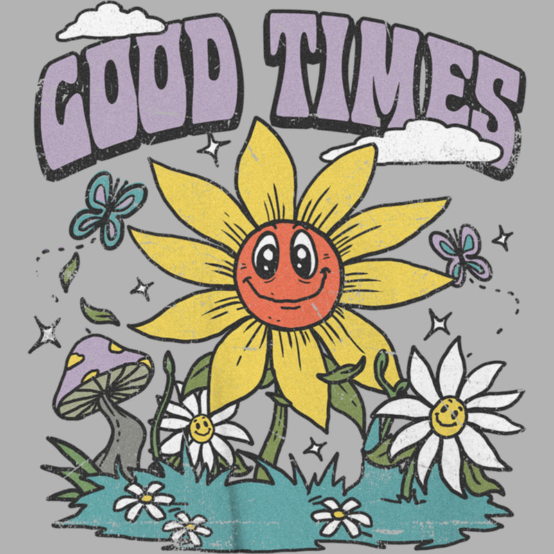 Junior's Lost Gods Good Times Smiley Flowers T-Shirt