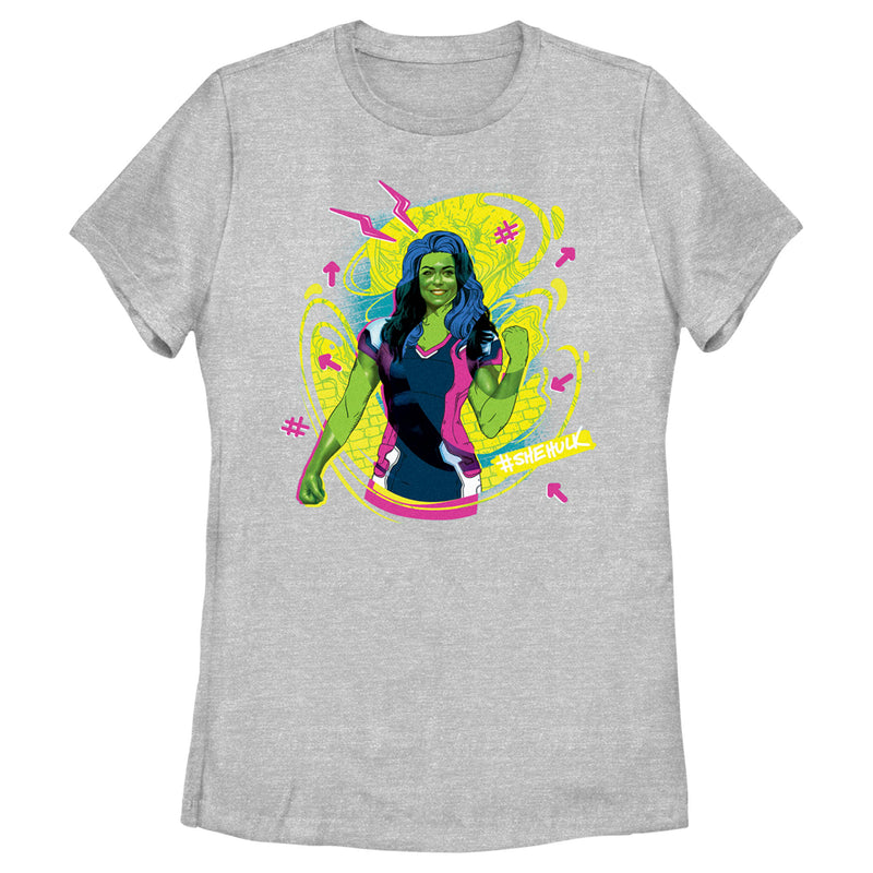 Women's She-Hulk: Attorney at Law Real Life Vs Cartoon T-Shirt