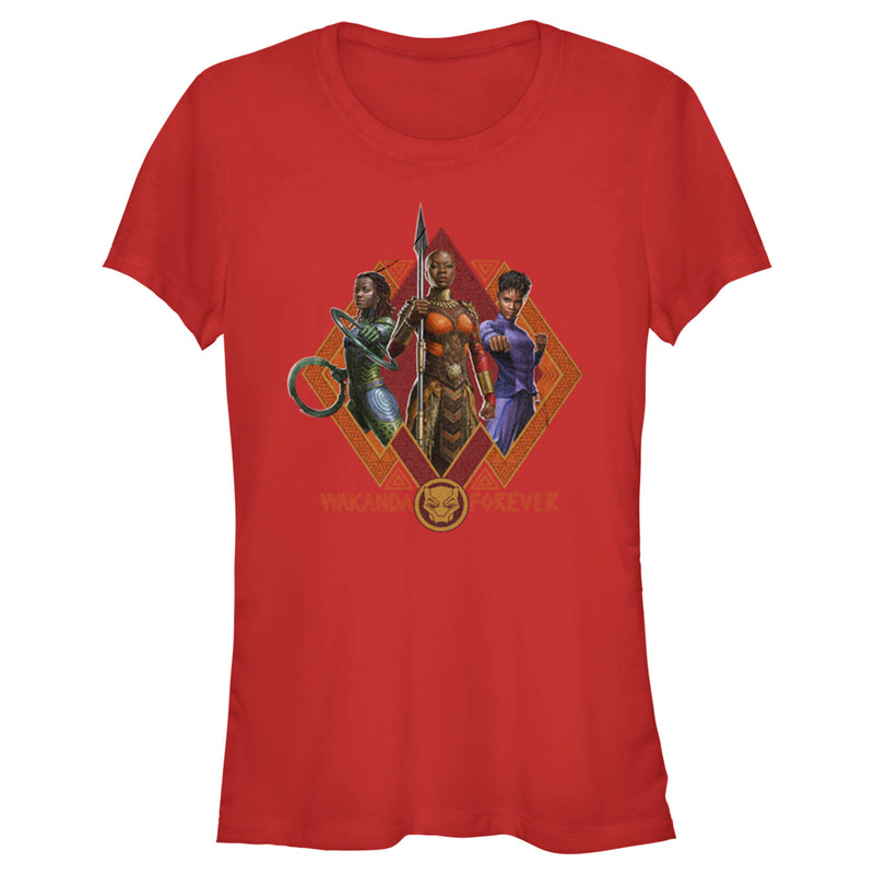 Junior's Black Panther: Wakanda Forever Okoye Shuri and Nakia Portraits T-Shirt