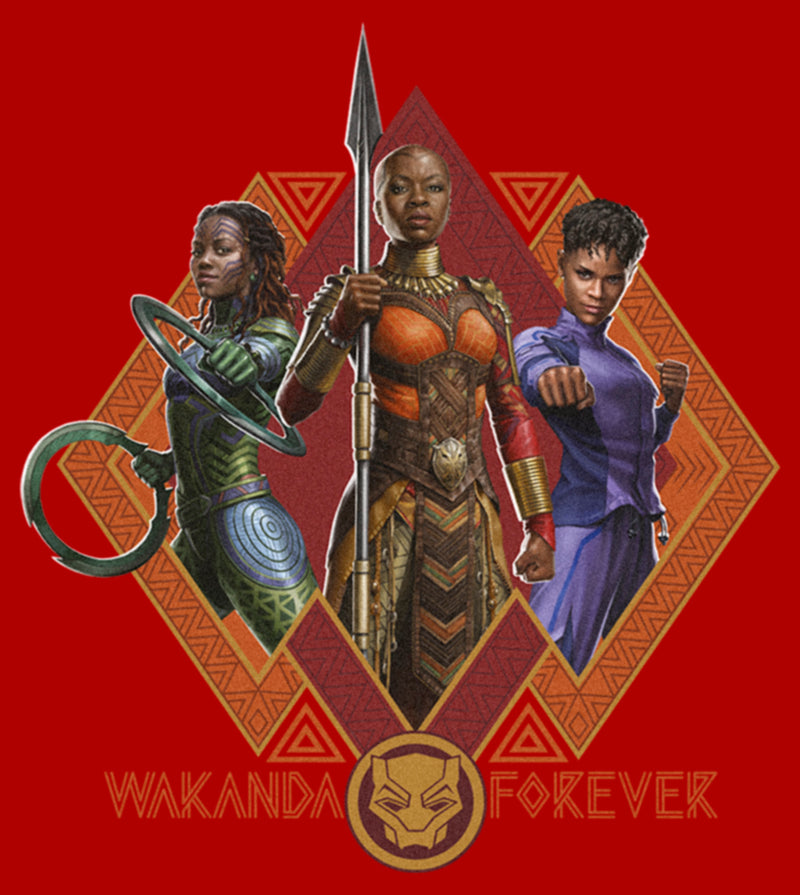 Junior's Black Panther: Wakanda Forever Okoye Shuri and Nakia Portraits T-Shirt