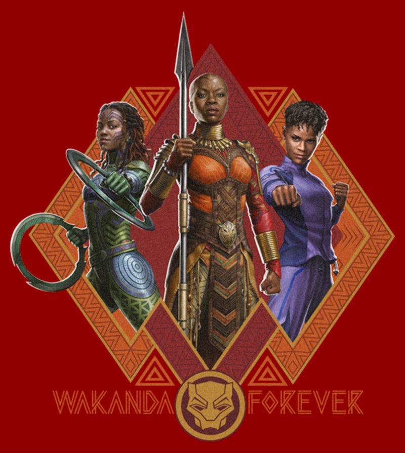 Women's Black Panther: Wakanda Forever Okoye Shuri and Nakia Portraits T-Shirt