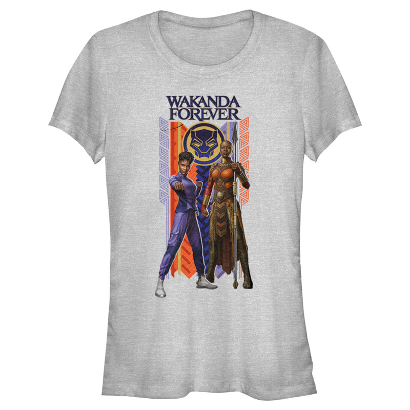 Junior's Black Panther: Wakanda Forever Shuri and Okoye Movie Logo T-Shirt