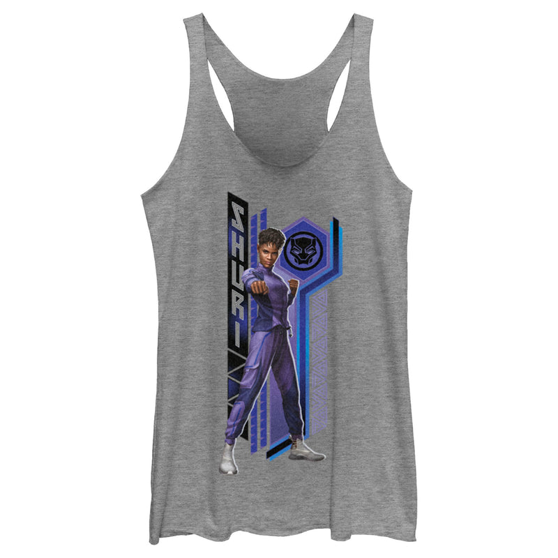 Women's Black Panther: Wakanda Forever Shuri Pattern Racerback Tank Top