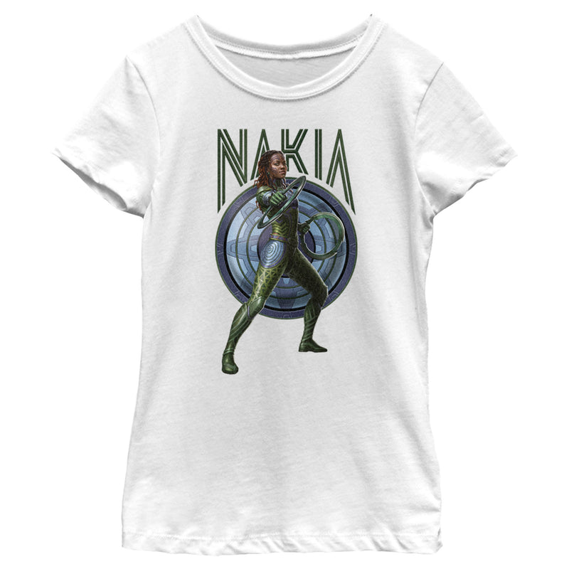 Girl's Black Panther: Wakanda Forever Nakia Shield T-Shirt