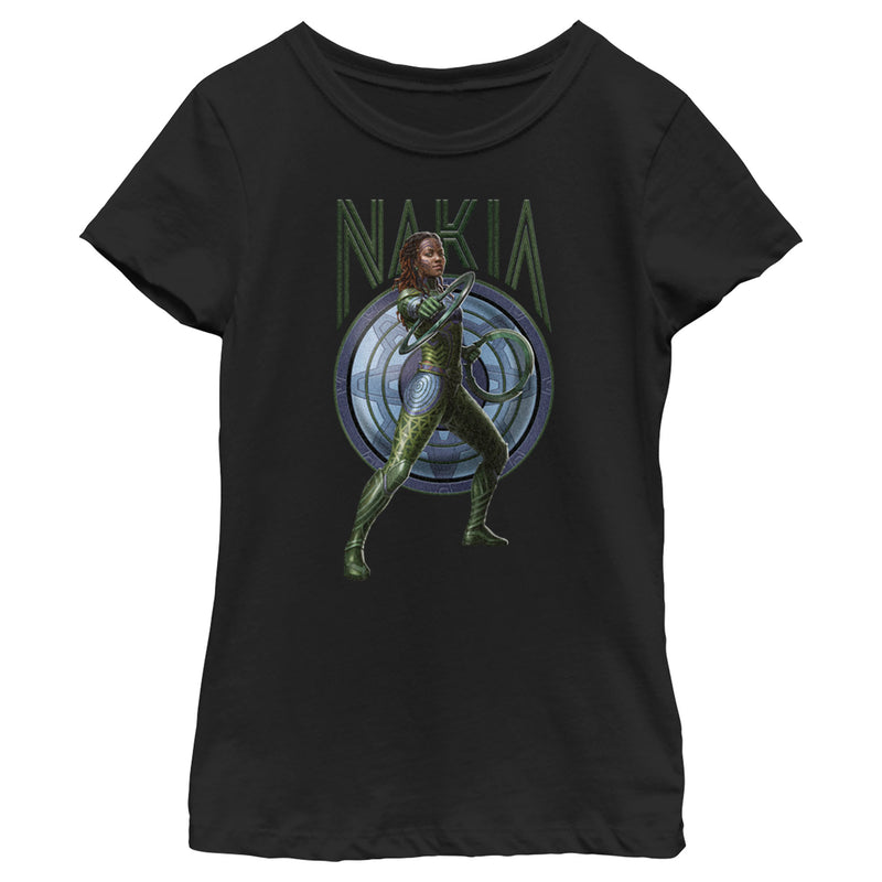 Girl's Black Panther: Wakanda Forever Nakia Shield T-Shirt