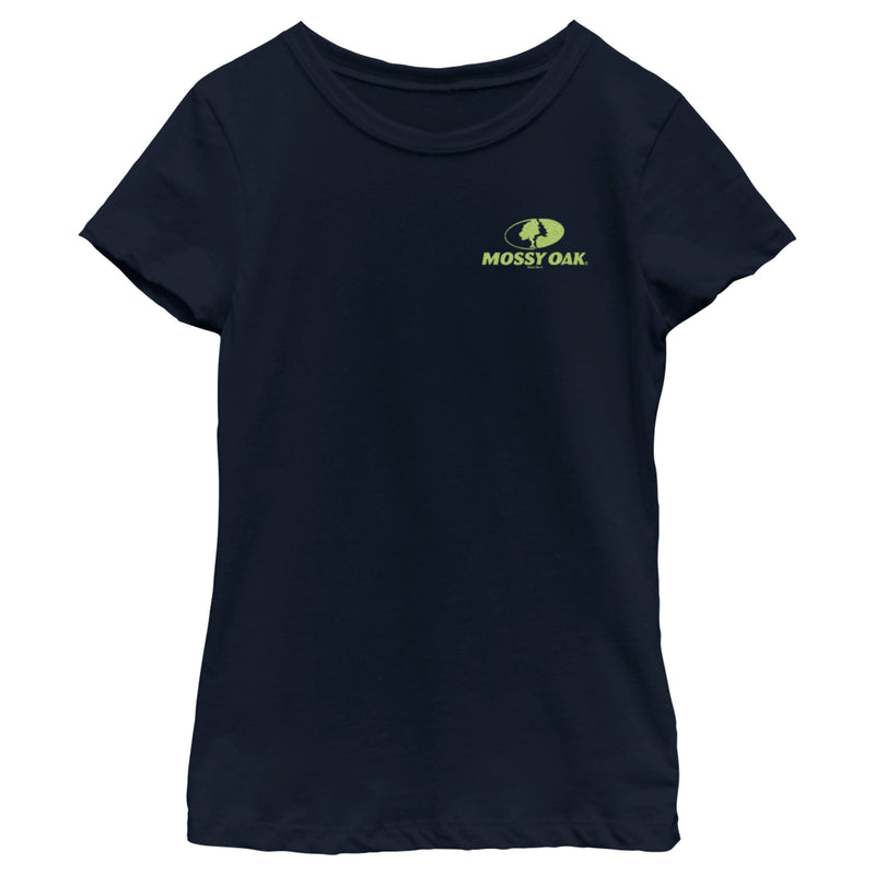 Girl's Mossy Oak Small Green Classic Logo T-Shirt