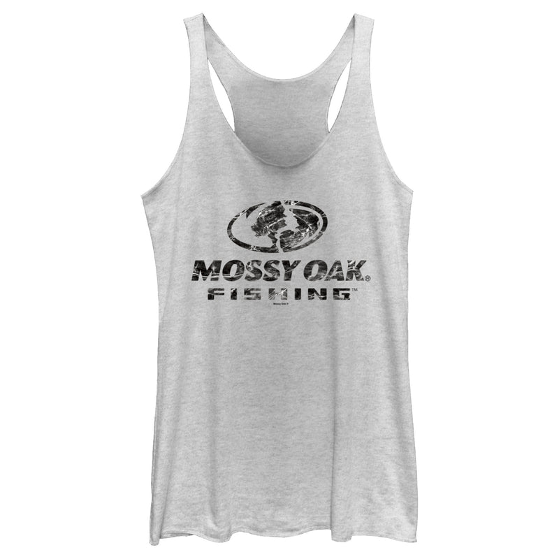 Women's Mossy Oak Black Water Fishing Logo Racerback Tank Top