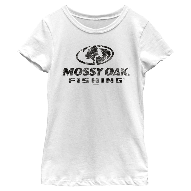 Girl's Mossy Oak Black Water Fishing Logo T-Shirt